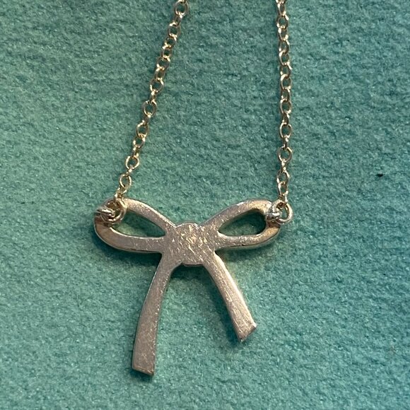 Tiffany & Co Silver Bow Necklace - Picture 5 of 7